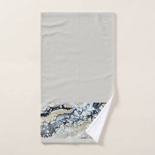 Dicke Schwarz Gold & Weiß Border Badezimmer Handtu Badhandtuch Set (Handtuch)