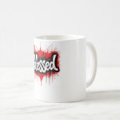 Dicke Schwarz und Rot "gesegnet" Kaffeetasse (VorderseiteRechts)