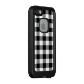 Dicke Schwarz und Weiß Gingham Kariert LifeProof iPhone Hülle (Hinten/Rechts)