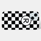 Dicke, schwarz und weiß mit Monogramm Case-Mate iPhone Hülle (Rückseite (Horizontal))
