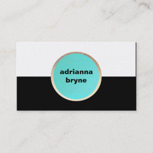Dicke, schwarz und weiß, türkisfarbene Circle Desi Visitenkarte