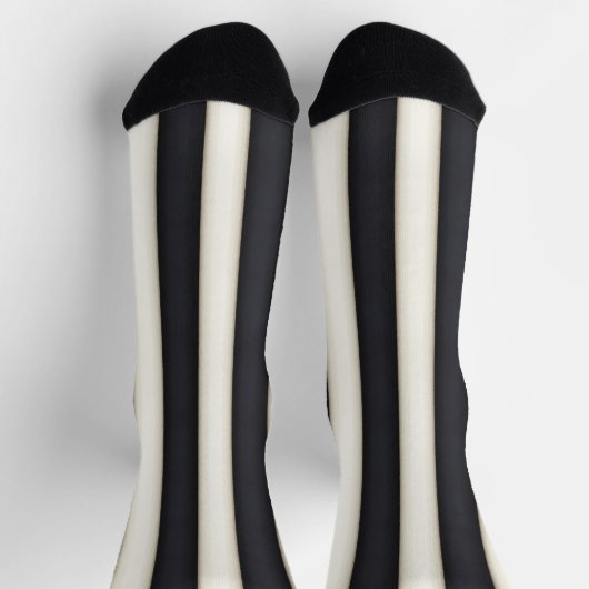 Dicke, schwarz und weiß, vertikale Streifen Socken (Oben)