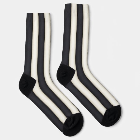 Dicke, schwarz und weiß, vertikale Streifen Socken (Rechts)