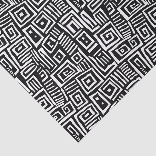 Dicke Schwarz/Weiß Abstrakt Gemustert Seidenpapier (Ausschnitt)