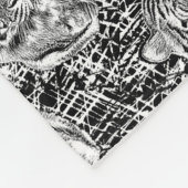 Dicke schwarz-weiß blaue Augen Tiger Fleecedecke (Ecke)