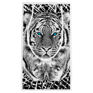Dicke schwarz-weiß blaue Augen Tiger Kleine Geschenktüte