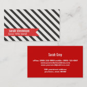 Dicke schwarz-weiß gestreifte rote Ribbon Groon Visitenkarte (Vorne/Hinten)