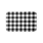 Dicke Schwarz-Weiß-Gingham-Muster Badematte (Vorderseite)