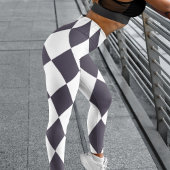 Dicke Schwarz-Weiß-Harlequin-Karo-Muster Leggings