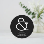 Dicke Schwarz-Weiß-Hochzeit Einladung (Stehend Vorderseite)