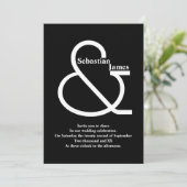 Dicke Schwarz-Weiß-Hochzeit Einladung (Stehend Vorderseite)