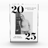 Dicke Schwarz-Weiß-Klasse des Abschlusses 2025 Fotoblock (Vorderseite)