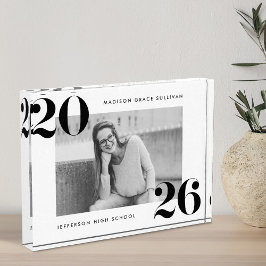 Dicke Schwarz-Weiß-Klasse des Abschlusses 2025 Fotoblock