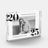 Dicke Schwarz-Weiß-Klasse des Abschlusses 2025 Fotoblock (Links)