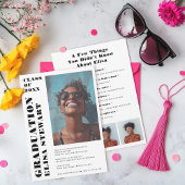 Dicke Schwarz-Weiß-Moderne 4 Foto Abschluss Einladung