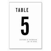 Dicke Schwarz-Weiß-Moderne Monogramm Chic Wedding Tischnummer (Vorderseite)