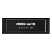 Dicke Schwarz-Weiß-Moderne Namenschild (Vorderseite)