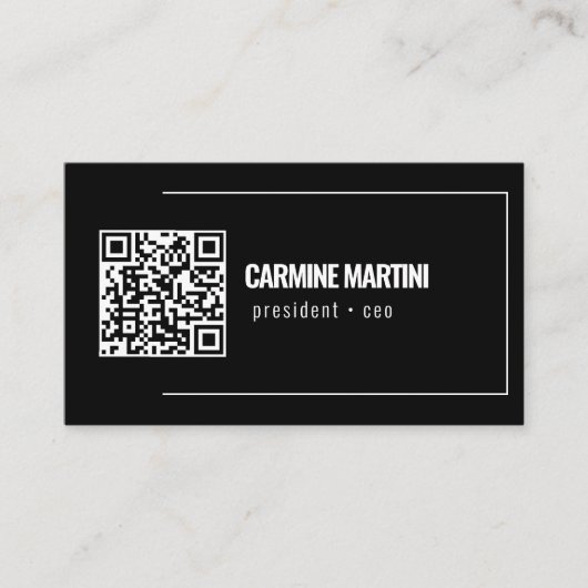 Dicke Schwarz-Weiß-Moderne Visitenkarte (Vorderseite)