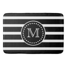 Dicke Schwarz-Weiß-Streifen und Polka-Dot-Monogram