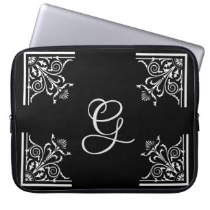 Dicke Schwarz-Weiß-Vintag Personalisiert Laptopschutzhülle
