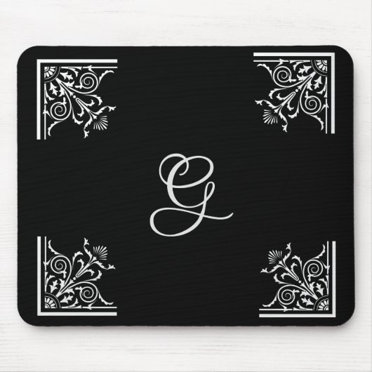 Dicke Schwarz-Weiß-Vintag Personalisiert Mousepad (Vorne)