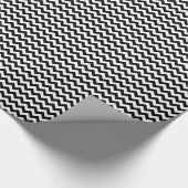 Dicke Schwarz/Weiß Zickzack Zig Zag Muster Geschenkpapier (Ecke)