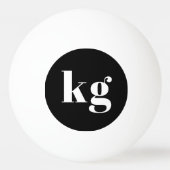 Dicke Schwarz-weiße Monogram Pong Pong Ball Tischtennisball (Vorderseite)