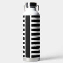 Dicke Schwarz-weiße Streifen mit Tiny Red Monogram