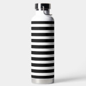 Dicke Schwarz-weiße Streifen mit Tiny Red Monogram Trinkflasche (links)