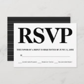 Dicke schwarz-weiße Typografie Hochzeit RSVP (Vorne/Hinten)