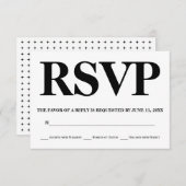 Dicke schwarz-weiße Typografie Hochzeit RSVP (Vorne/Hinten)