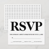 Dicke schwarz-weiße Typografie Hochzeit RSVP Karte (Vorne/Hinten)