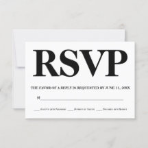 Dicke schwarz-weiße Typografie Hochzeit RSVP