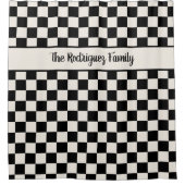 Dicke schwarze Creme Prüfmuster Individuelle Name Duschvorhang (Vorderseite)