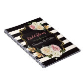 Dicke schwarze, Elfenbein Streifen, Blumengäste un Notizblock (Rechte Seite)