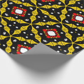 Dicke schwarze, gelbe und rote Gotik Muster Geschenkpapier (Ecke)