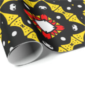 Dicke schwarze, gelbe und rote Gotik Muster Geschenkpapier (Rolleneckpunkt)