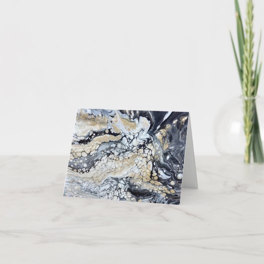 Dicke Schwarze Gold weiße Note Card Dankeskarte (Vorderseite)