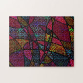 Dicke schwarze Linien und mehrfarbige, Abstrakte T Puzzle (Horizontal)