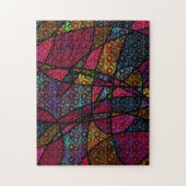 Dicke schwarze Linien und mehrfarbige, Abstrakte T Puzzle (Vertikal)