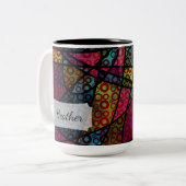 Dicke schwarze Linien und mehrfarbige, Abstrakte T Zweifarbige Tasse (Vorderseite Links)