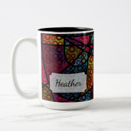 Dicke schwarze Linien und mehrfarbige, Abstrakte T Zweifarbige Tasse