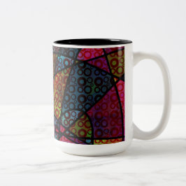 Dicke schwarze Linien und mehrfarbige, Abstrakte T Zweifarbige Tasse