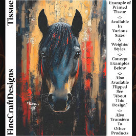 Dicke schwarze Pferde Stallion Portrait DE8L Decou Seidenpapier