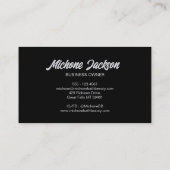 Dicke schwarze Silberfolie Moderner Luxus glamourö Visitenkarte (Rückseite)