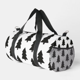 Dicke Schwarze Silhouette Weihnachtsbaum Muster sa Duffle Bag