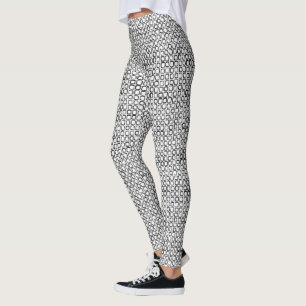 Dicke schwarze Sketch-Plätze Moderne Kunst Leggings