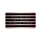 Dicke schwarze Streifen und Rose Gold | RÜCKSENDEA Adressaufkleber (Vorne)