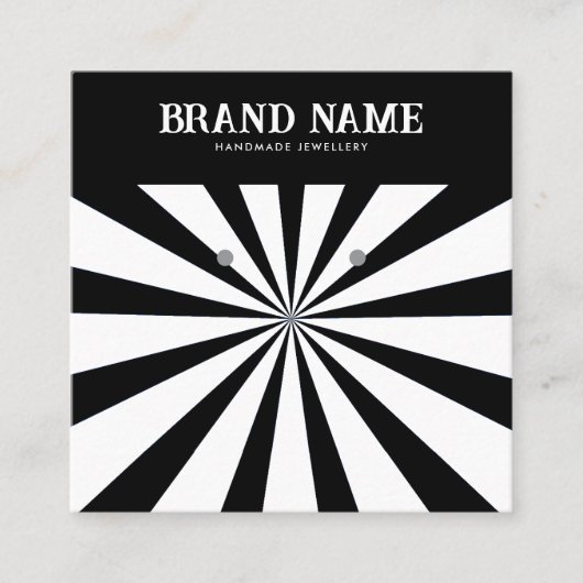 Dicke Schwarze Sun Moderne Ohrringe Display Card Quadratische Visitenkarte (Vorderseite)