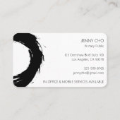 Dicke schwarze Tinte Farbring Notary Modern Einfac Visitenkarte (Rückseite)